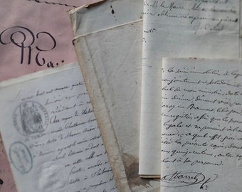 Antique handwritten French document dating from 1860-1880
