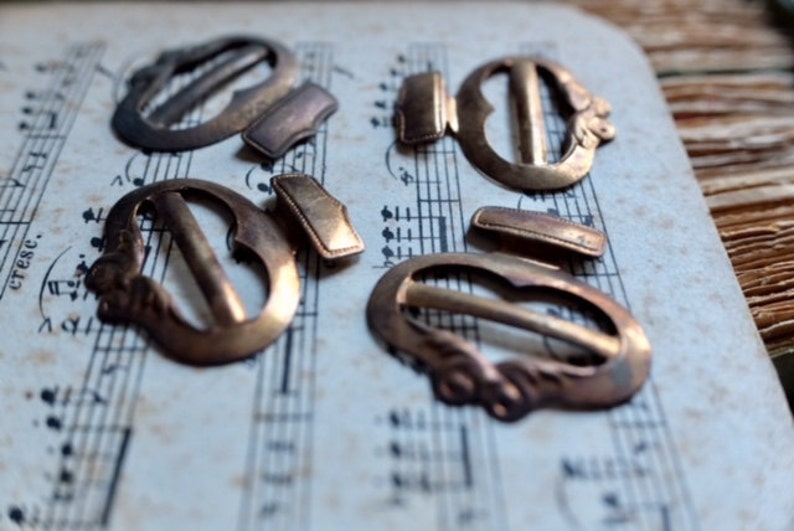 Pair of Antique Art Deco Brass Corset / Suspender Buckle Etsy