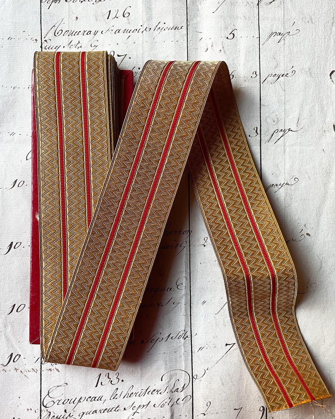 Antique 1800s Gold Metal Ribbon With Very High Metal Content - Etsy