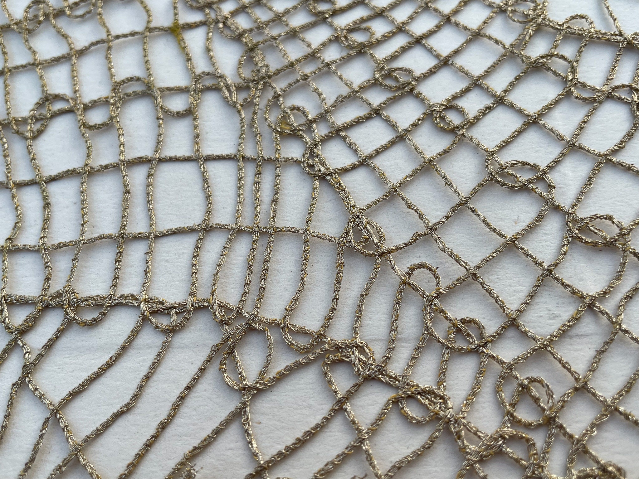 Rare 1800s Handmade, Real Gold Metallic Lace, From a Salesman Sample ...