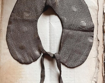 Antique 1920s silver lame polka dot tie collar