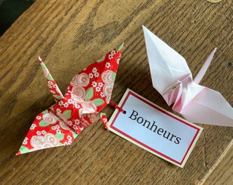 Porte-bonheur Origami, Décoration unique,  Petit cadeau grue, Décoration zen, Cadeau d’amitié