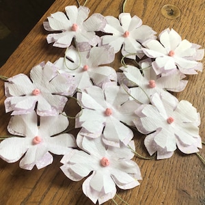 10 cherry blossoms Japan, Origami flowers, wedding flowers, handmade flowers, ridge flowers, Party decoration, scrapbooking