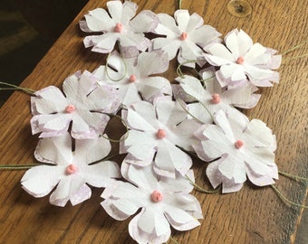 10 cherry blossoms Japan, Origami flowers, wedding flowers, handmade flowers, ridge flowers, Party decoration, scrapbooking