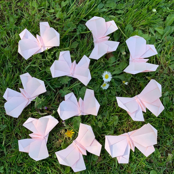 Ensemble de 10 papillons origami, Papillon 3D, Chemin de table, Marque-place , Marque-page, Faire-part de mariage, Scrapbooking, Album photo