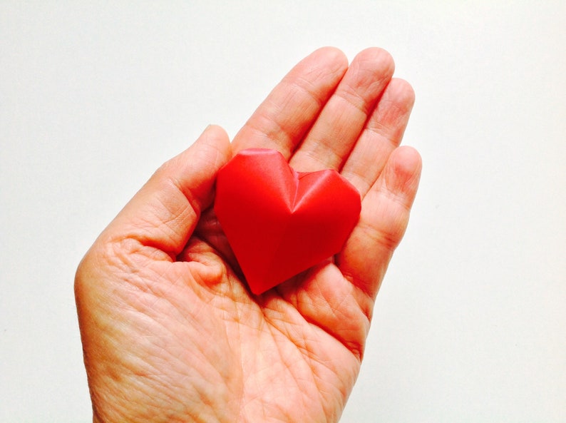 3d Origami Heart Set Of 50 Heart Origami Decorations Baby Etsy