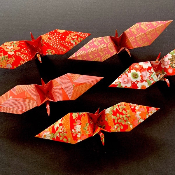5 grues specials origami,  Boîtes grues, Cadeau grues,  Porte Bonheur,Décoration de table, Marque place, Chemin de table, Décoration mariage