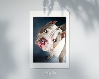 American Bully limited edition GICLÉE PRINT - Art by Kerli