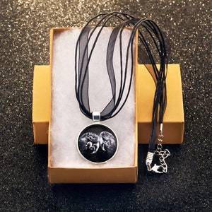 Handmade Hyacinth Macaw Cabochon Necklace