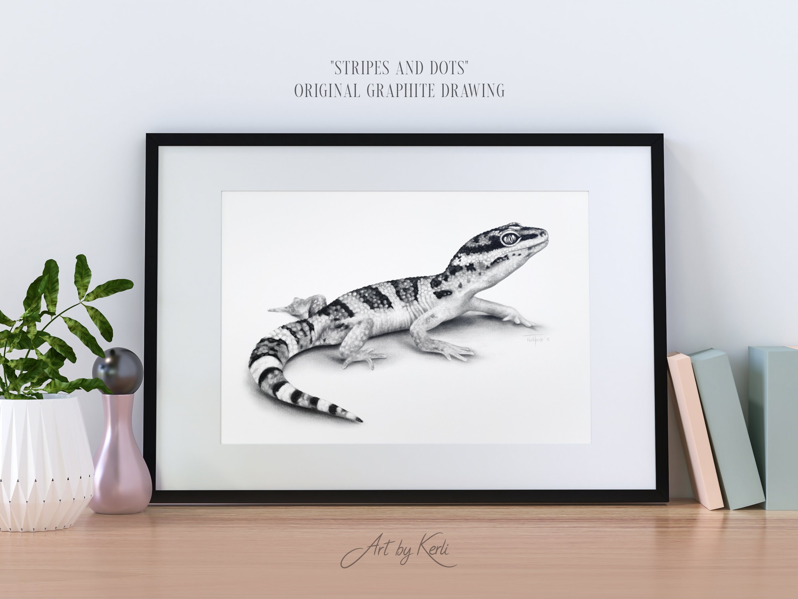 ヒョウモントカゲモドキ　色鉛筆画 ヒョウモントカゲモドキ 色鉛筆画 - メルカリ