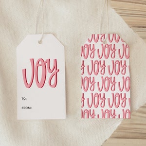 Etiqueta de regalo de Navidad / Regalos / Envoltura / Etiqueta navideña / Etiquetas de regalo de alegría / Regalos envueltos / Etiqueta con cuerda / Etiqueta de papel / Accesorios de regalo