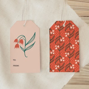 Tag do presente da flor | Presentear | Envolvimento | Etiqueta de flor | Buquê de presente | Presentes embrulhados | Etiqueta com barbante | Etiqueta de papel | Acessórios para presentes
