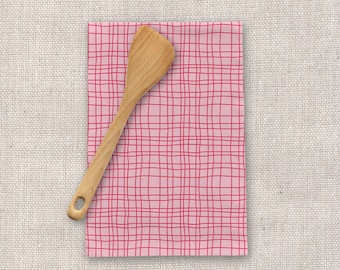 Sketchy Plaid Tea Towel | Linen Tea Towel | Housewarming Gift | Kitchen Towel | Decorative Towel | Kitchen Hand Towel