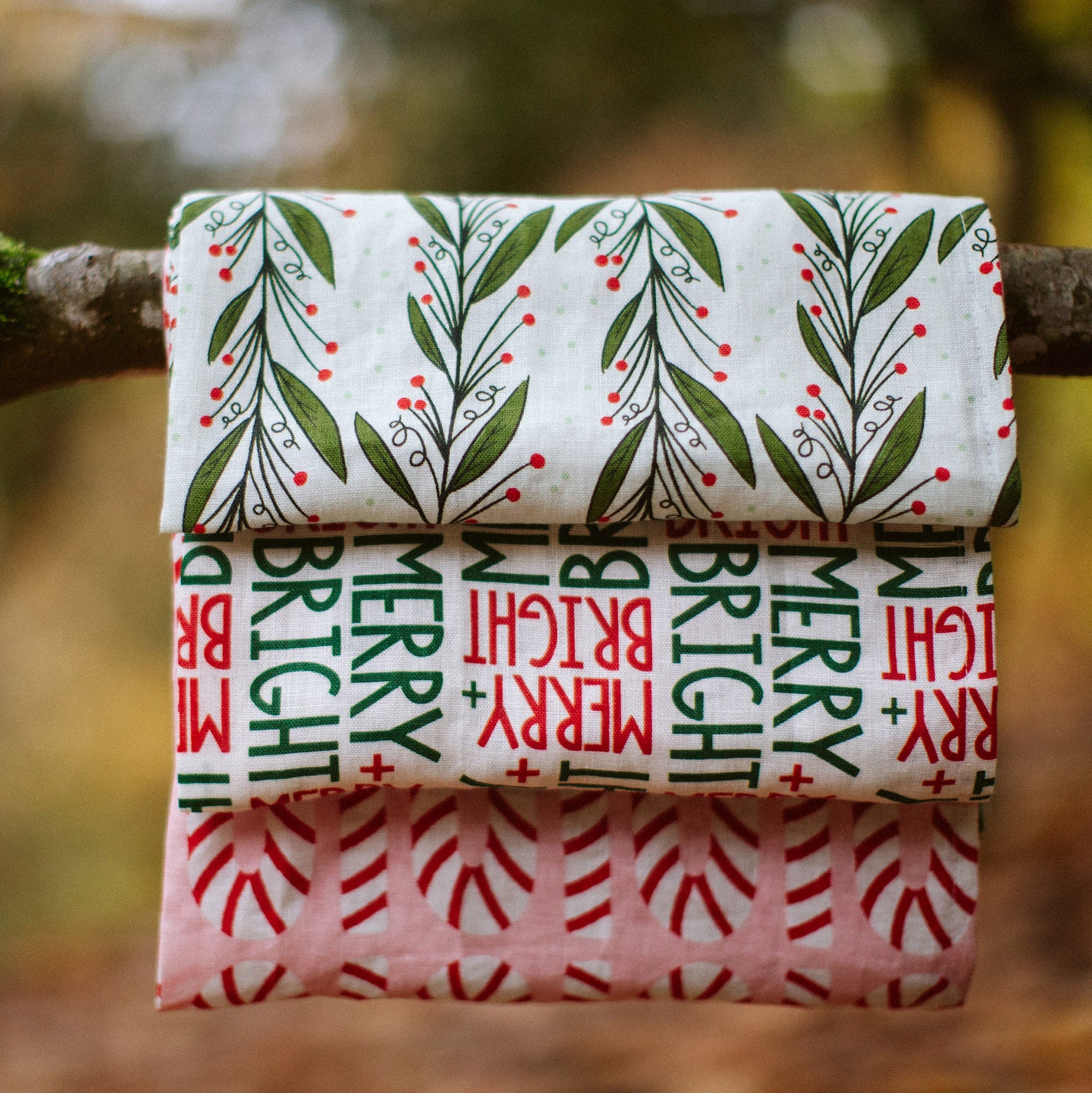 Honeyplum Weihnachts-Küchentücher Im Pink-Design – Merry & Bright, Aus Baumwolle, Festlich & Praktisch