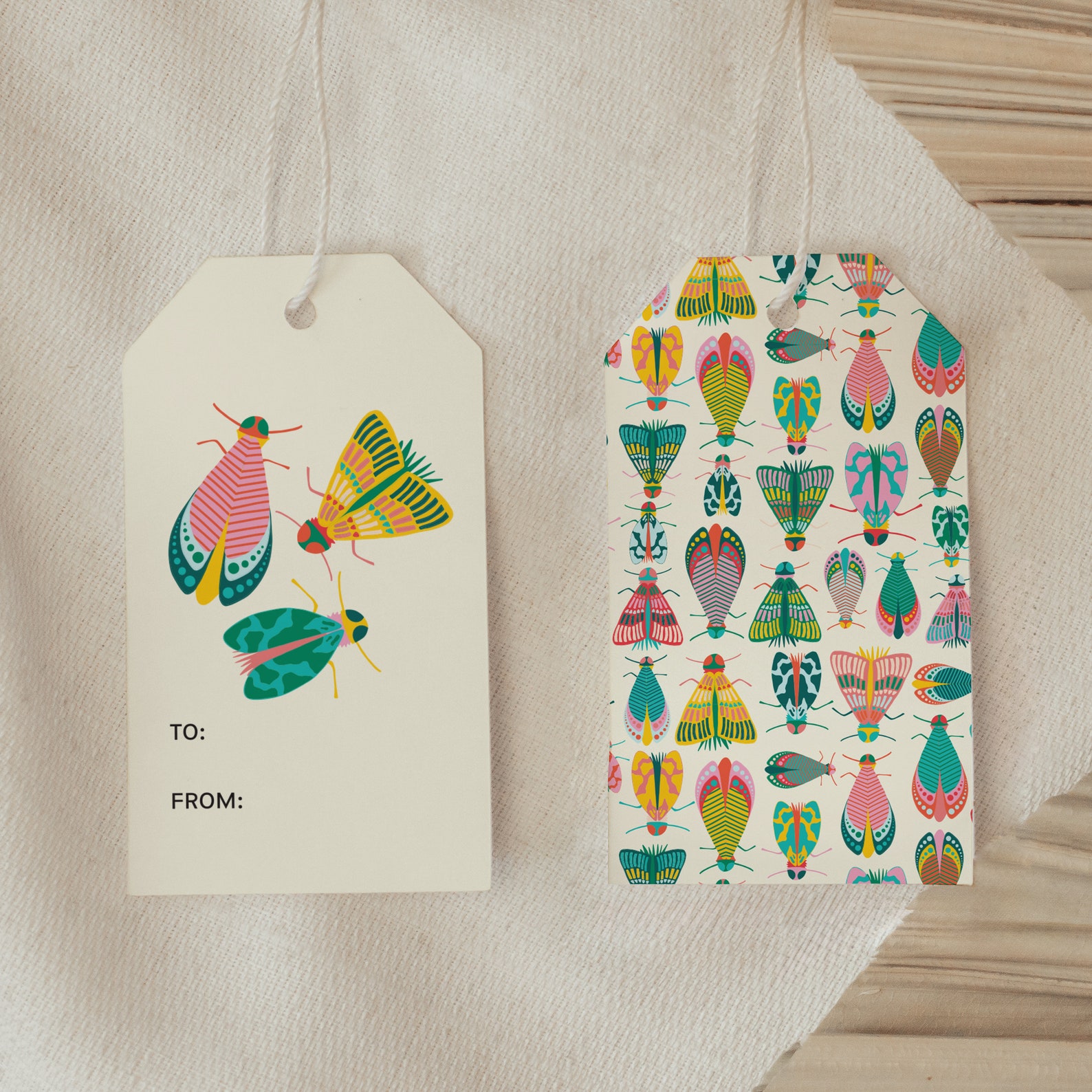 Dancing Bugs Gift Tag: Playful Moth Design - Etsy