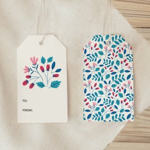 Tag de presente de Frost profundo | Presentear | Envolvimento | Etiqueta de flor | Buquê de presente | Presentes embrulhados | Etiqueta com barbante | Etiqueta de papel | Acessórios para presentes