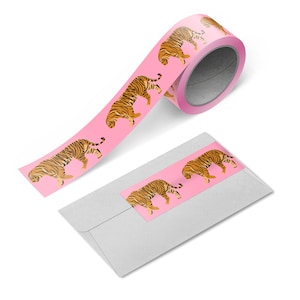 Tiger Washi Tape | Dschungel Bastelband | Hand gezeichnetes Tier | Wilde Seite | Scrapbook-Tape | Journal Tape | Masking Tape | Japanisches Klebeband | Brüllen