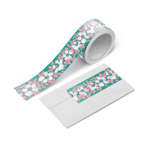 Flower Washi Tape | Scrapbook Washi Tape | Camellia Washi | Floral Washi | Journal Washi Tape | Aesthetic Tape | Garden Washi | Bloom Tape