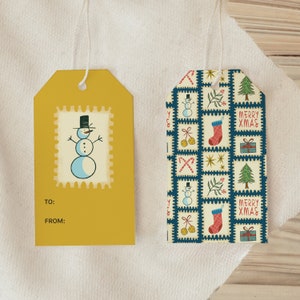 Cadeaukaartje Beste kerstman | Cadeau geven | Verpakking | Verpakte cadeaus | Tag met touwtje | Papieren label | Cadeauaccessoires | Kerstpostzegels