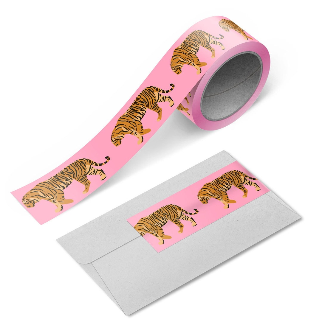 Tiger Washi Tape Jungle Craft Tape Hand Drawn Animal Etsy