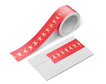 Star Washi Tape | Scrapbook Washi Tape | Christmas Washi | Gold Foil Washi | Journal Washi Tape | Aesthetic Tape | Japanese Tape | Thin Tape