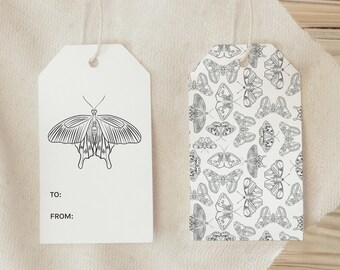 Front Porch Gift Tag | Gifting | Wrapping | Moth Tag | Insect Gift | Wrapped Presents | Tag With String | Paper Tag | Gift Accessories