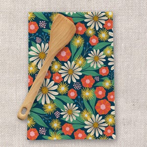 Floral Leinen Geschirrtuch: Sommer Bounty Küche Dekor