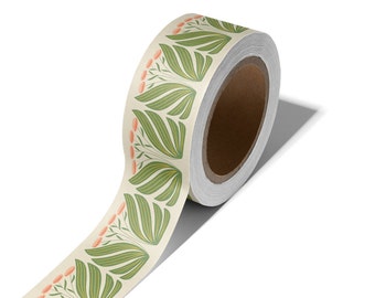 Blooming Washi Tape | Garden Masking Tape | 2.5 inch washi tape | Wide Tape | Flower Washi | Scrapbook | Journal | Japanese Tape