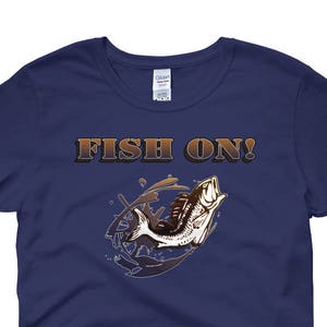 Fish On, Women&#39;s Lucky Fishing Shirt, Fishermen T-Shirt, Fishing Tee, Angler Shirt, Outdoorsman Shirt, Sportsman Shirt, Gift for Fisherman,