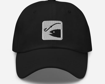Símbolo de pesca, Sombrero de pesca, Regalo de pesca, Regalo de pescador, Pescador, Regalo de deportista para pescador, Regalo de outdoorsmen, Sombrero de béisbol, Sombrero