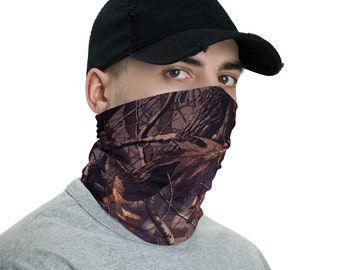 Midnight Hunter Camo Face Mask, Hunter Gift, Camouflage Mask, Hunting Mask, Neck Gaiter, Hunter Mask, Headband, Bandana, Neck Warmer