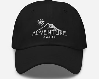 Adventure Hat, Baseball Hat, Ball Cap, Outdoors Hat, Outdoorsmen Hat, Nature Hat, Travel Hat, Camping Hat, Hiking Hat, Mountain Hat, Gift