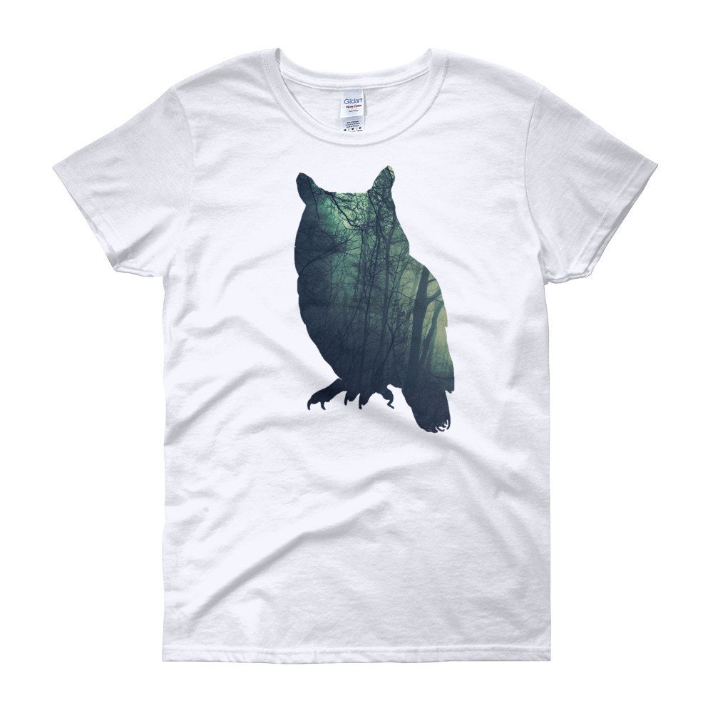 Owl Shirt, Womens Tee, Forest Shirt, Owl Totem Animal Shirt, Owl Spirit Animal Shirt, Owl Gift, Owl 