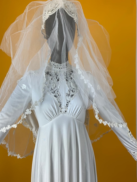 1970’s Wedding dress long sleeve - image 1