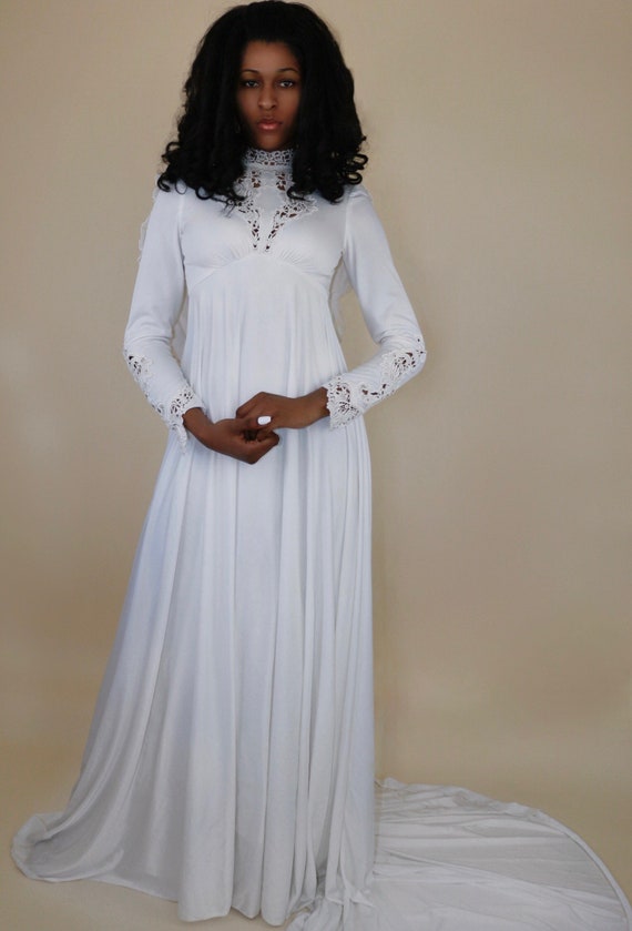 1970’s Wedding dress long sleeve - image 6