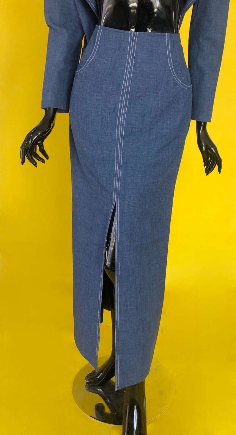 Vintage 70s Cotton Maxi Skirt and Blazer Set by Stephanie B