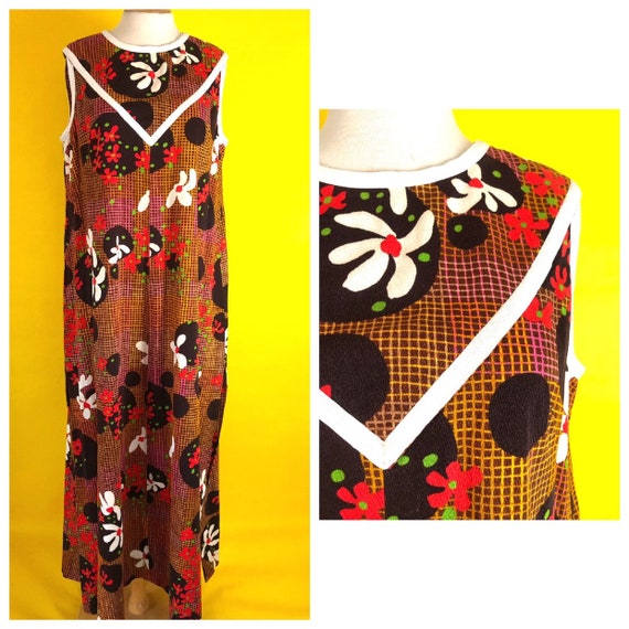 Polyester 60s Mod Style Hipster Maxi