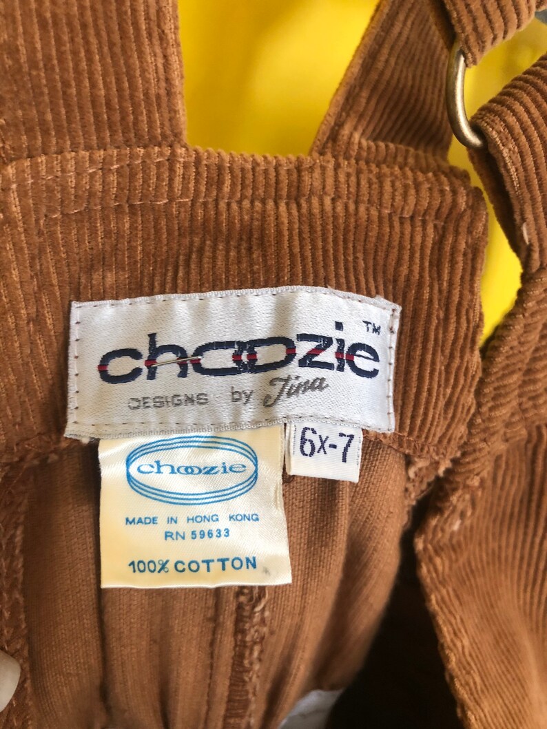Girls 1970s vintage corduroy overalls by Choozie Brand image 3