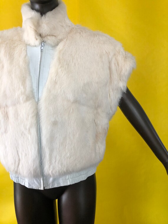 Leather Fur Vintage 80s Jacket and Vest - image 6