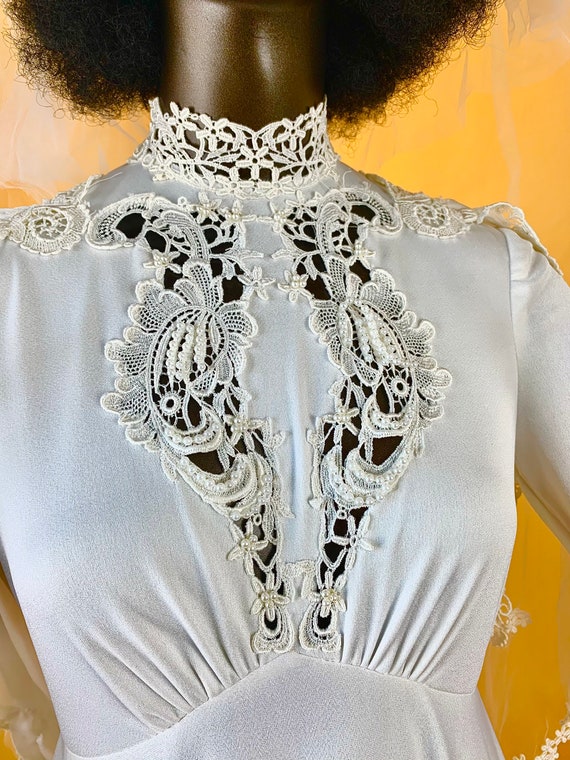 1970’s Wedding dress long sleeve - image 8