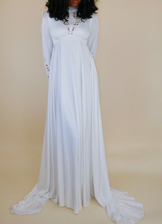 1970’s Wedding dress long sleeve - image 2