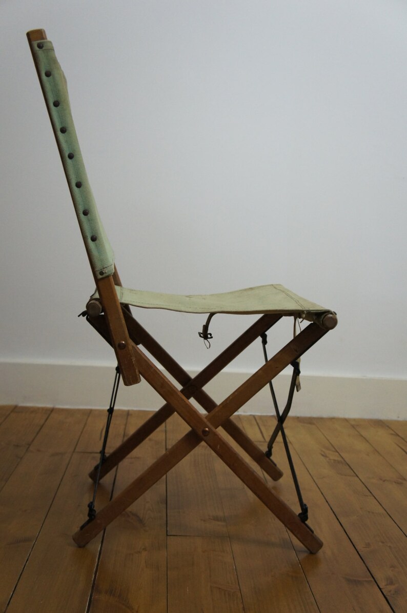 Vintage RAF WW2 Officer Folding Canvas Chair British Army Etsy