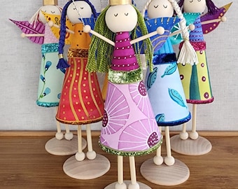 Whimsical Watercolor Fairies on Stands