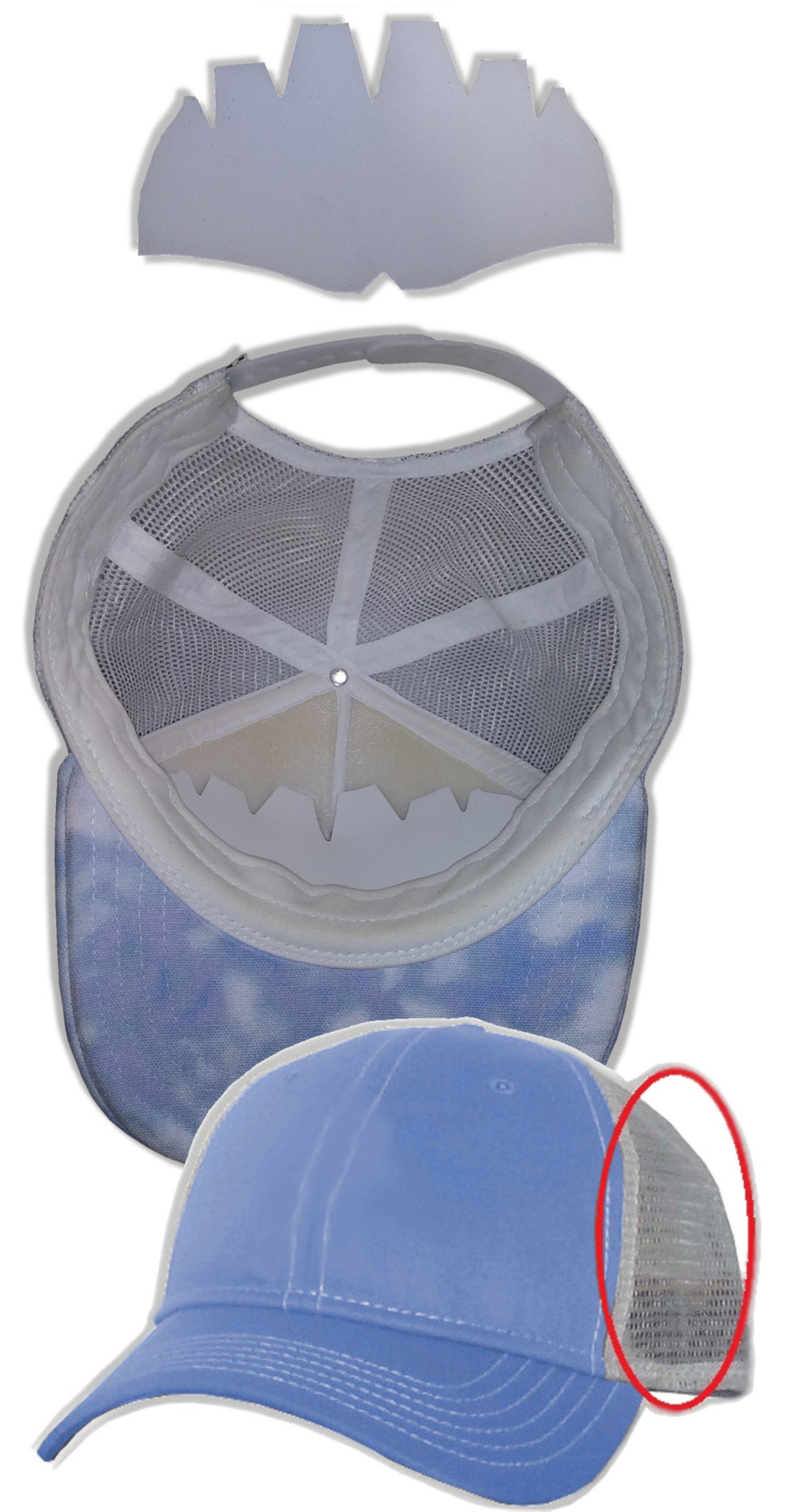 3Pk. Designer Mesh Cap Inserts Crown Inserts Hat Shaper Etsy