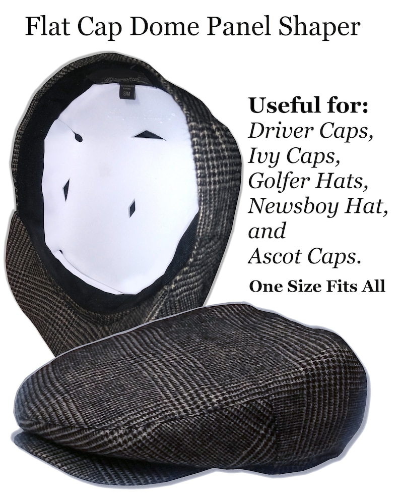 Flat Cap Dome Panel Shaper Newsboys hat crown inserts Driver caps shaper Ivy caps liner Golfer hats liner Ascot Cap shaper Hat shaper