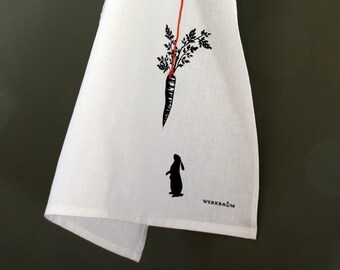 Bunny carrot - tea towel