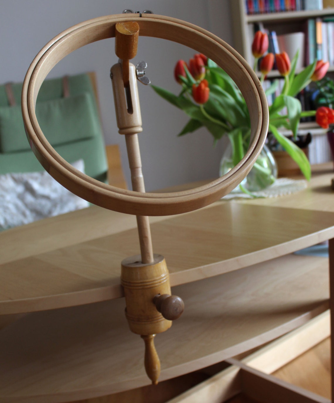 Vintage Wooden Embroidery Table Clamp Hoop 9/23cm Etsy