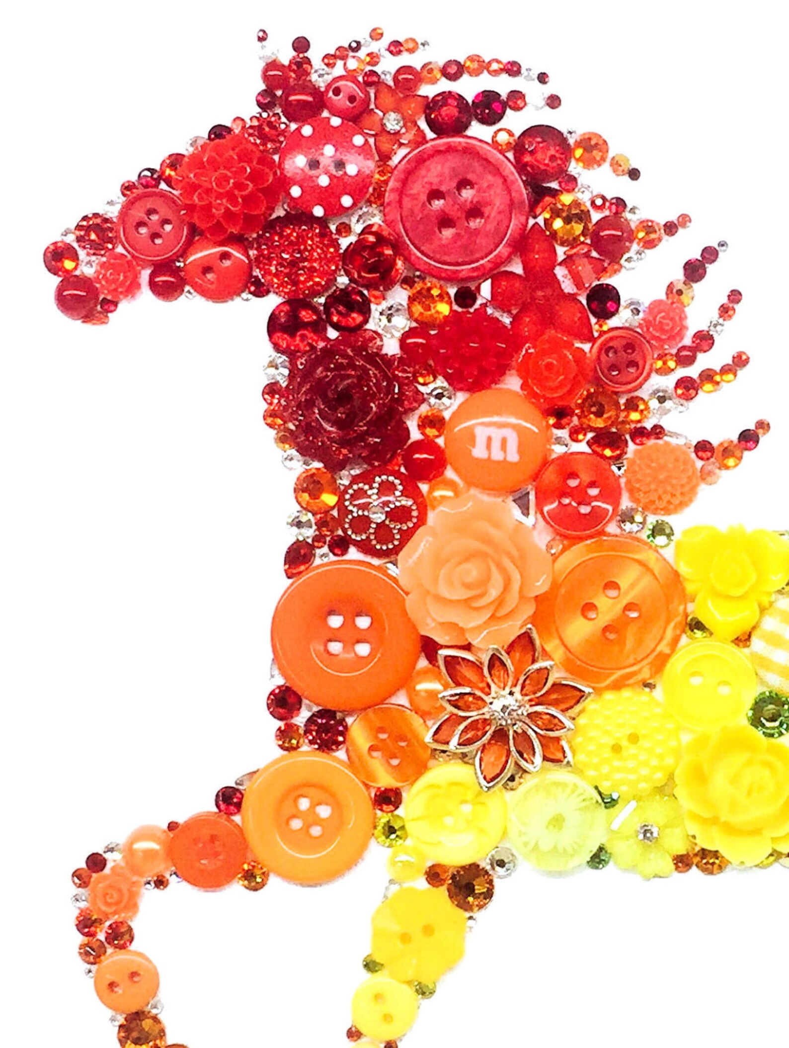 Button Art PRINT 8x10 of orginial Button Artwork diy | Etsy