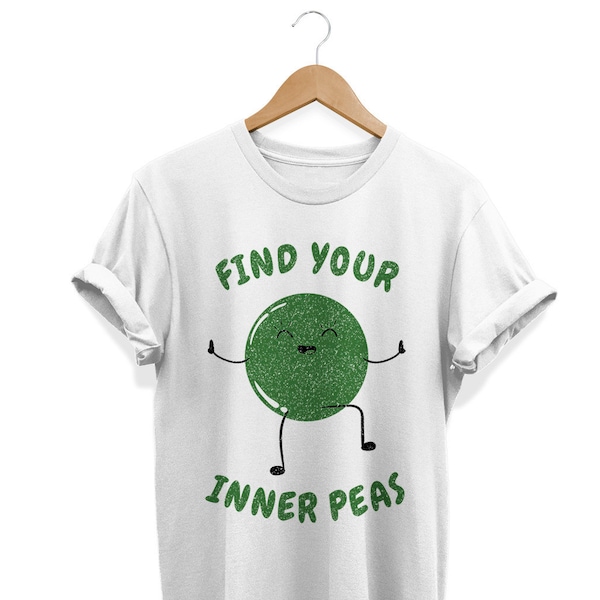 Vegan Pun Shirt, Vegetarian Punny Top, Funny Joke T-shirt, Cute Yoga Gifts, Shirts with Sayings, Unisex Graphic Tee, Find Your Inner Peas