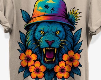 Roaring Lion Floral T-Shirt for Summerween